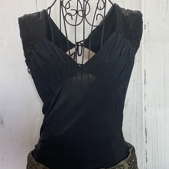 Sexy Black Top with Sequins - Picture 4 of 7